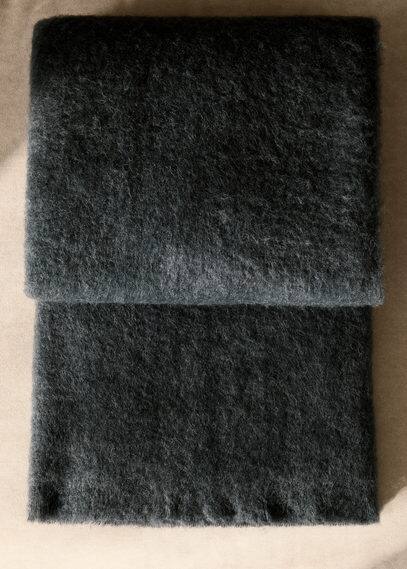 Mango Home Carded Wool Blanket Blue