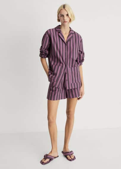 Mango Home Pyjama Shirt Plum In Plum