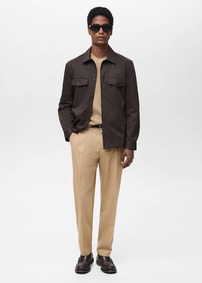 Mango Man Pantalon Marron Moyen - Homme - 44 - In Marron Moyen