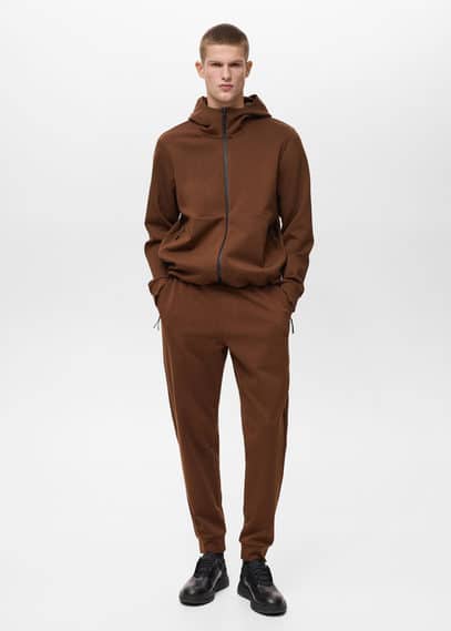 Mango Man Breathable Stretch Comfort Joggers Burnt Orange In Burnt Orange