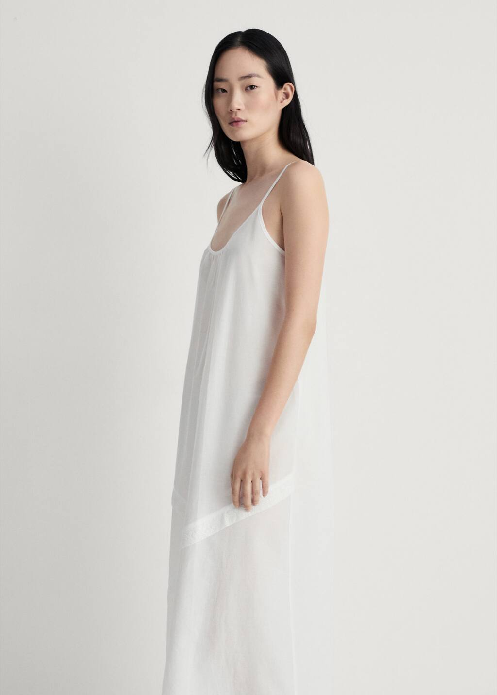 Cotton spaghetti-strap nightgown