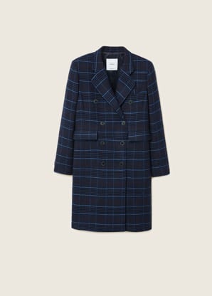 Structured check coat