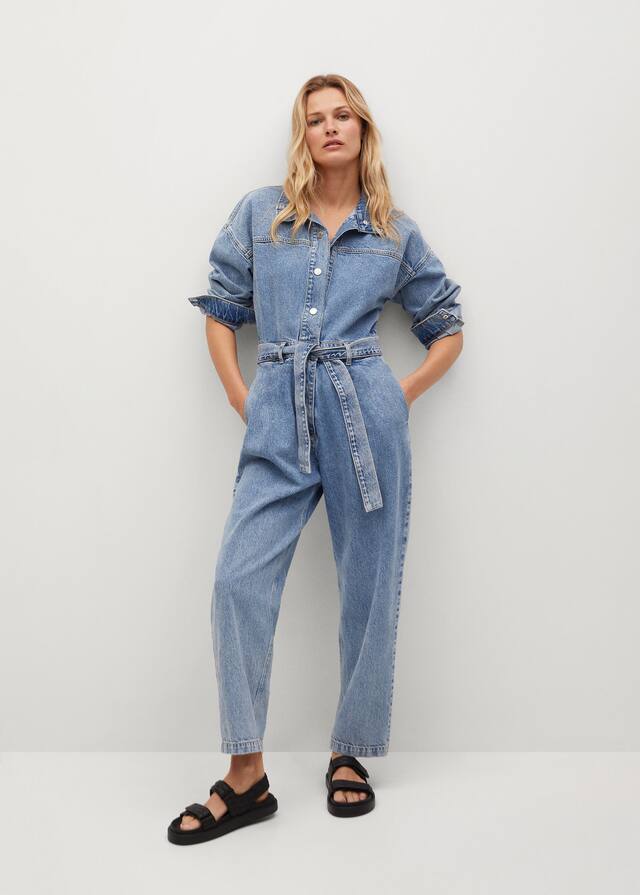 Ολόσωμη φόρμα denim ζώνη - Γενικό πλάνο